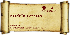 Miták Loretta névjegykártya